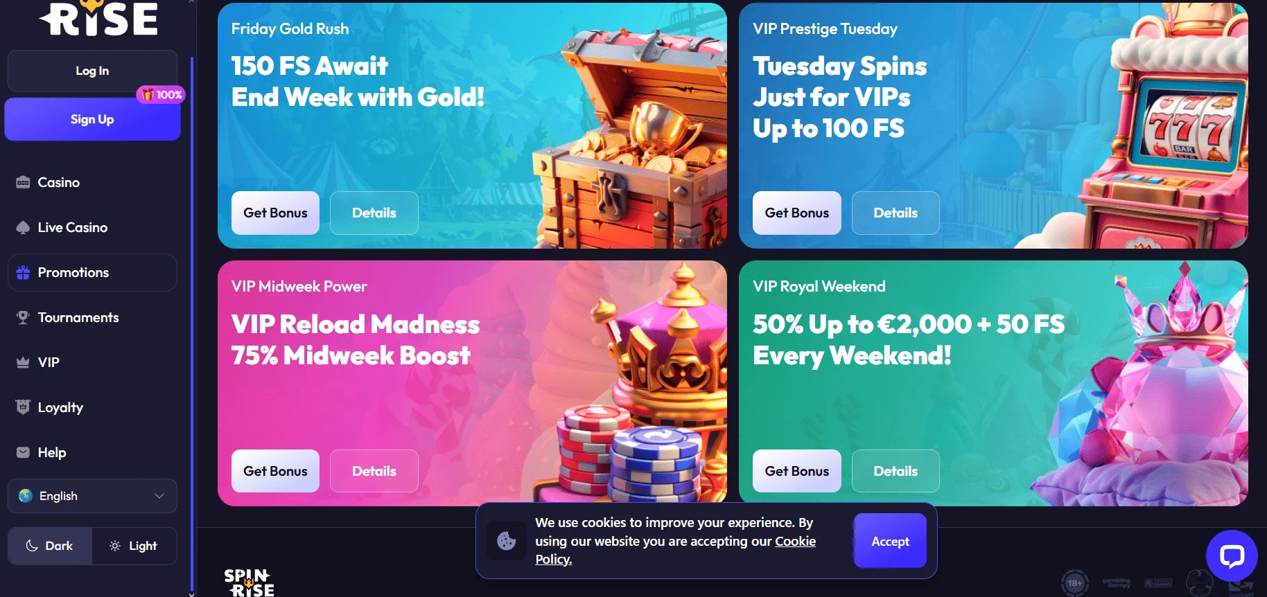 Spinrise Casino App for iOS